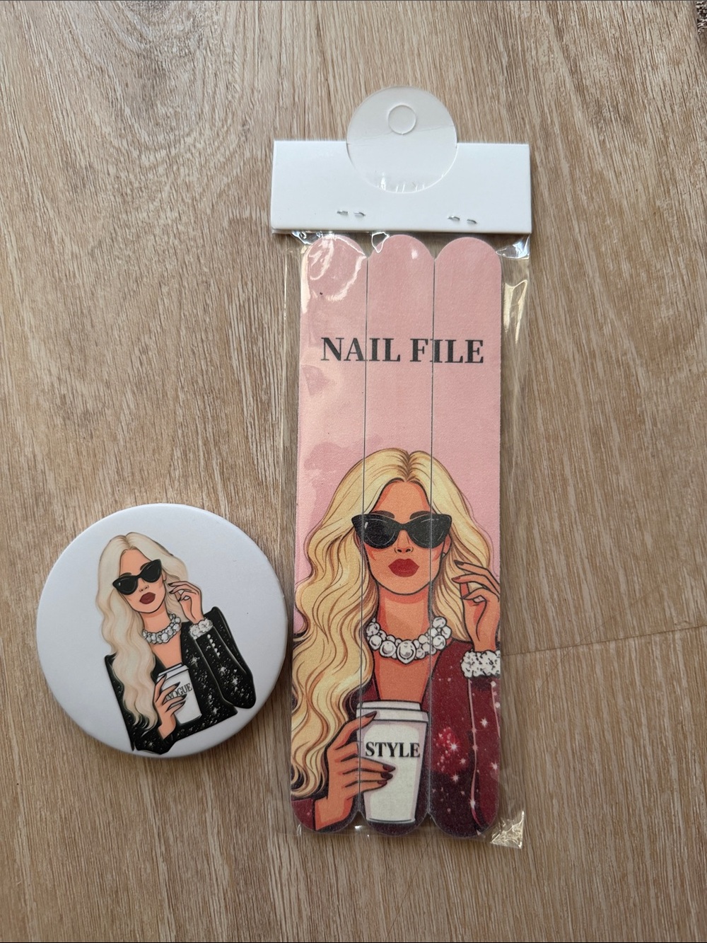 Nail File & Mirror Set